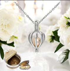 The LoveReveal™ Heart Cage Pearl Discovery Necklace