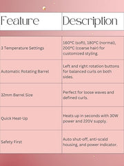 The CurlEase™ One-Touch Hair Curler – 3 Heat Settings | Smart Auto Curl Technology
