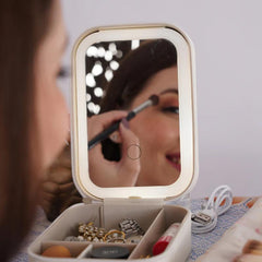 The Glow & Go™ Organizer – Portable Travel LED Makeup Organizer with Mirror