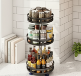 The SpinOrganize™ 360° Tray – Rotating Carbon Steel Spice & Storage Rack