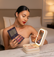 The Glow & Go™ Organizer – Portable Travel LED Makeup Organizer with Mirror