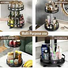 The SpinOrganize™ 360° Tray – Rotating Carbon Steel Spice & Storage Rack