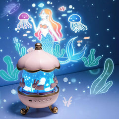 The GlowBunny™ Projector Lamp – 360° Rotating Starry Sky Projector, USB Rechargeable Night Light