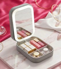 The Glow & Go™ Organizer – Portable Travel LED Makeup Organizer with Mirror